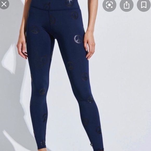 Small Terez Peace Sign Peloton Leggings - Picture 2 of 4